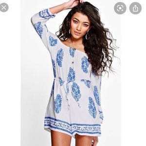 Blue Paisley Romper